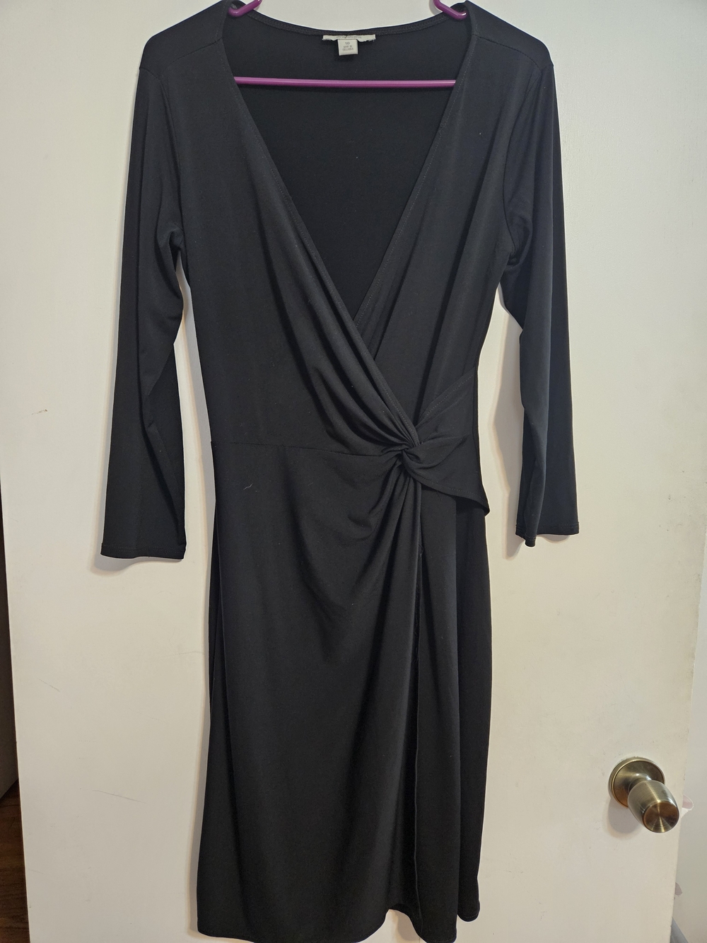 dressbarn Black Wrap Midi Dress Size 10